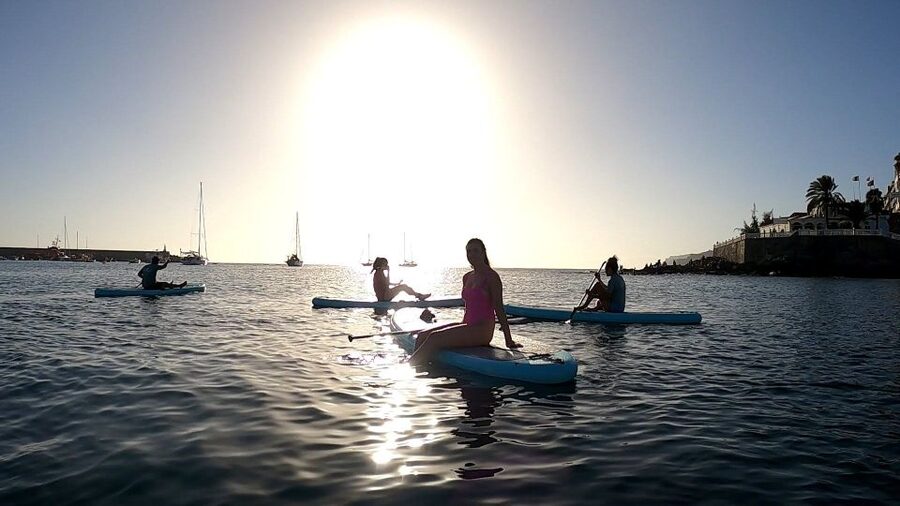 2h Sunset Paddle Board Session in Gran Canaria - Paddling along the sea at sunset