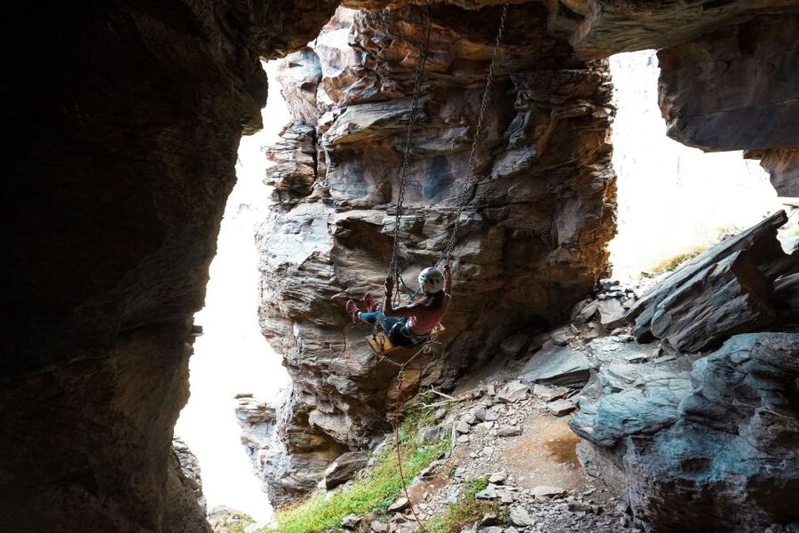 Gran Canaria: Guided Via Ferrata Excursion - Swinging inside a cave