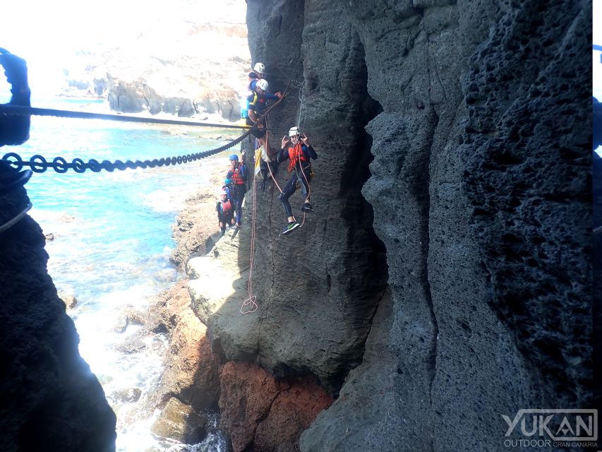 Las Palmas: Coastering, Via Ferrata, Water Jumping & Snorkel - Snorkeling and swimming break up the climbing