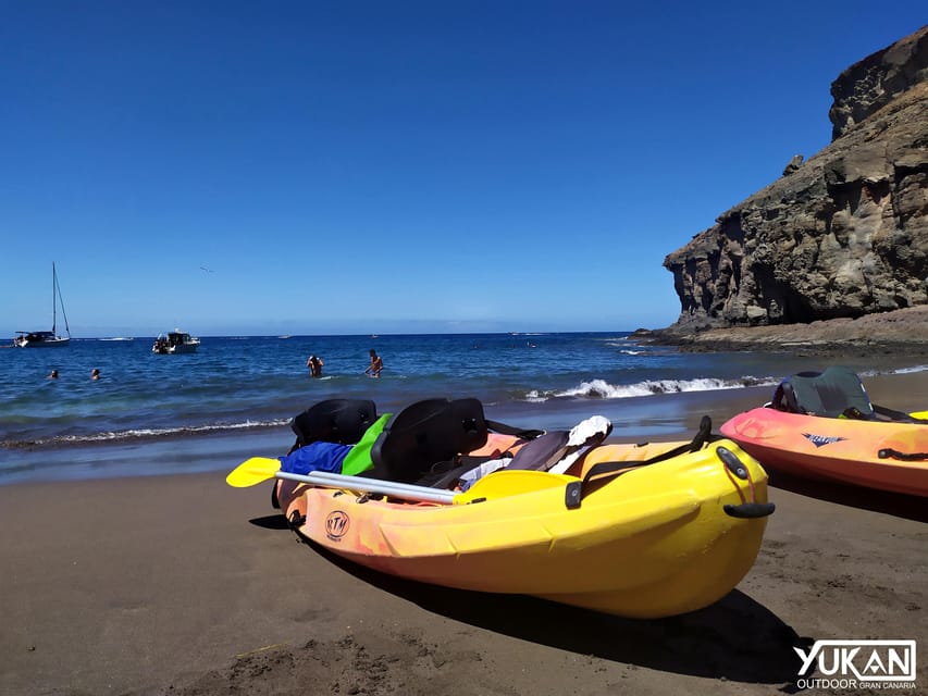 Mogán: Guided Kayak to Caves and Snorkeling Tour - Cliff jumping with a choice of heights