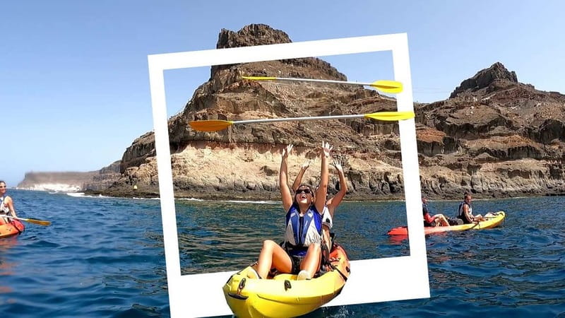 Puerto Mogán: Guided Adventure Kayak Tour in Caves & Snorkel - Optional cliff jumps and the rougher side of the day