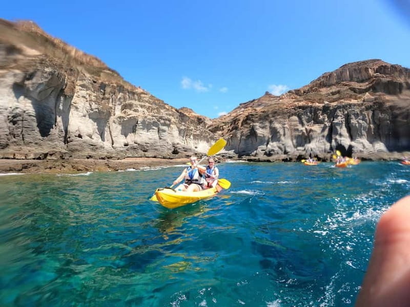 Puerto Mogán: Guided Adventure Kayak Tour in Caves & Snorkel - The $74 price and what you receive