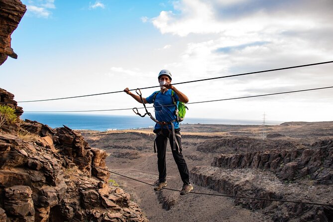 Via Ferrata in Gran Canaria. Vertical adventure park. Small groups - K3+ climbing with a useful mix of challenges